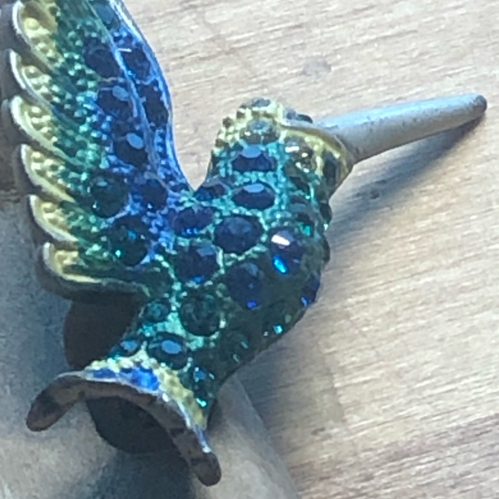 - Hummingbird Rucinni Swarovski Crystal & Rhinestone Brooch - Picture 2 of 16